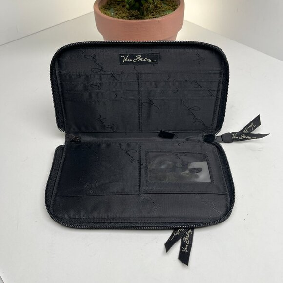 VERA BRADLEY Zip Around Wallet Wristlet Houndstooth Brown Card & I.D. Slot - Picture 3 of 7